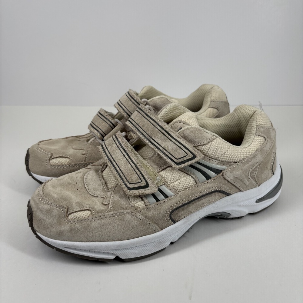 Vionic Tabi Women's US 7‎ Cream Suede Orthopedic Walking Sneakers Strap